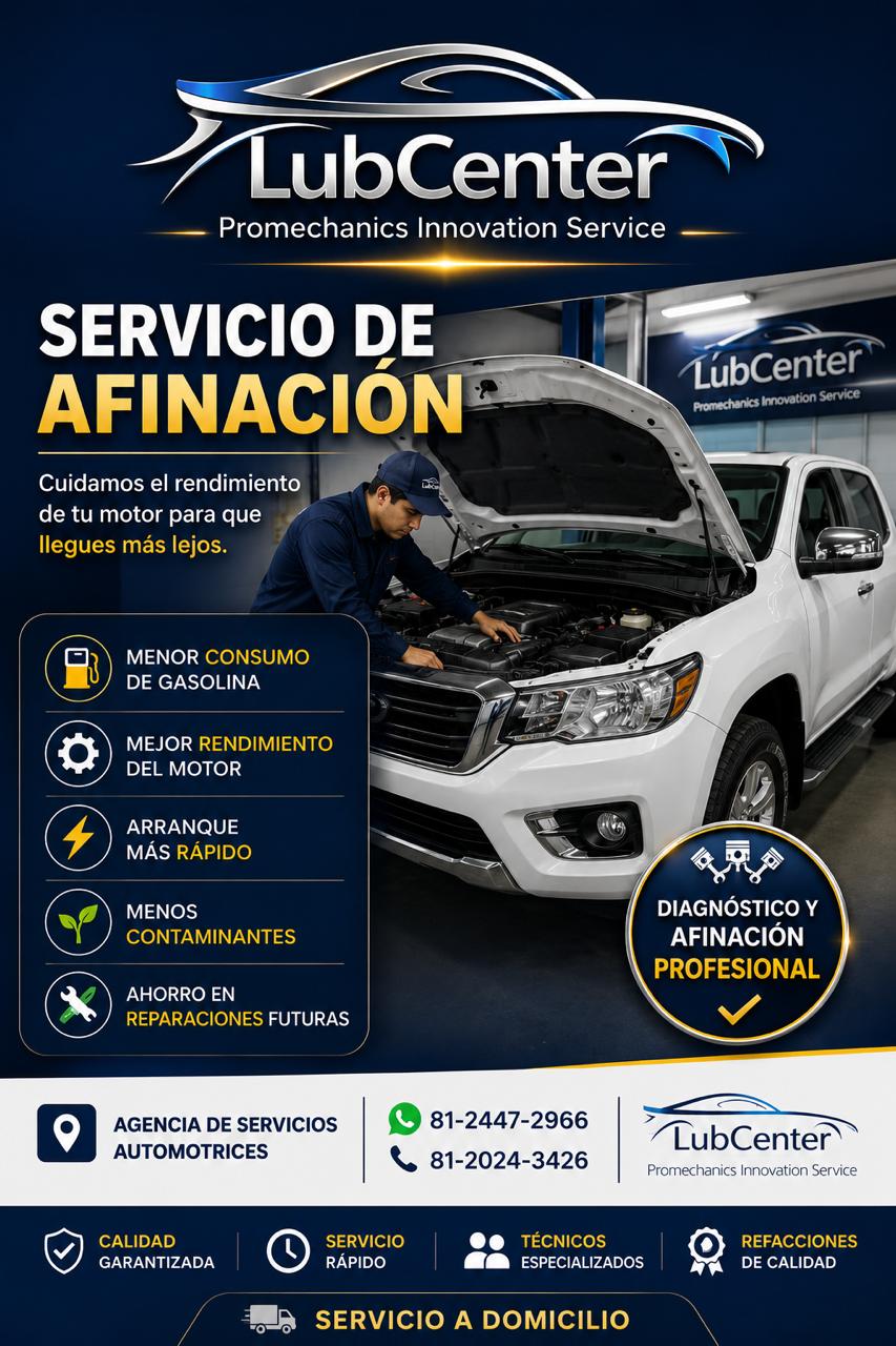 Mecánico especializado revisando motor en taller LubCenter